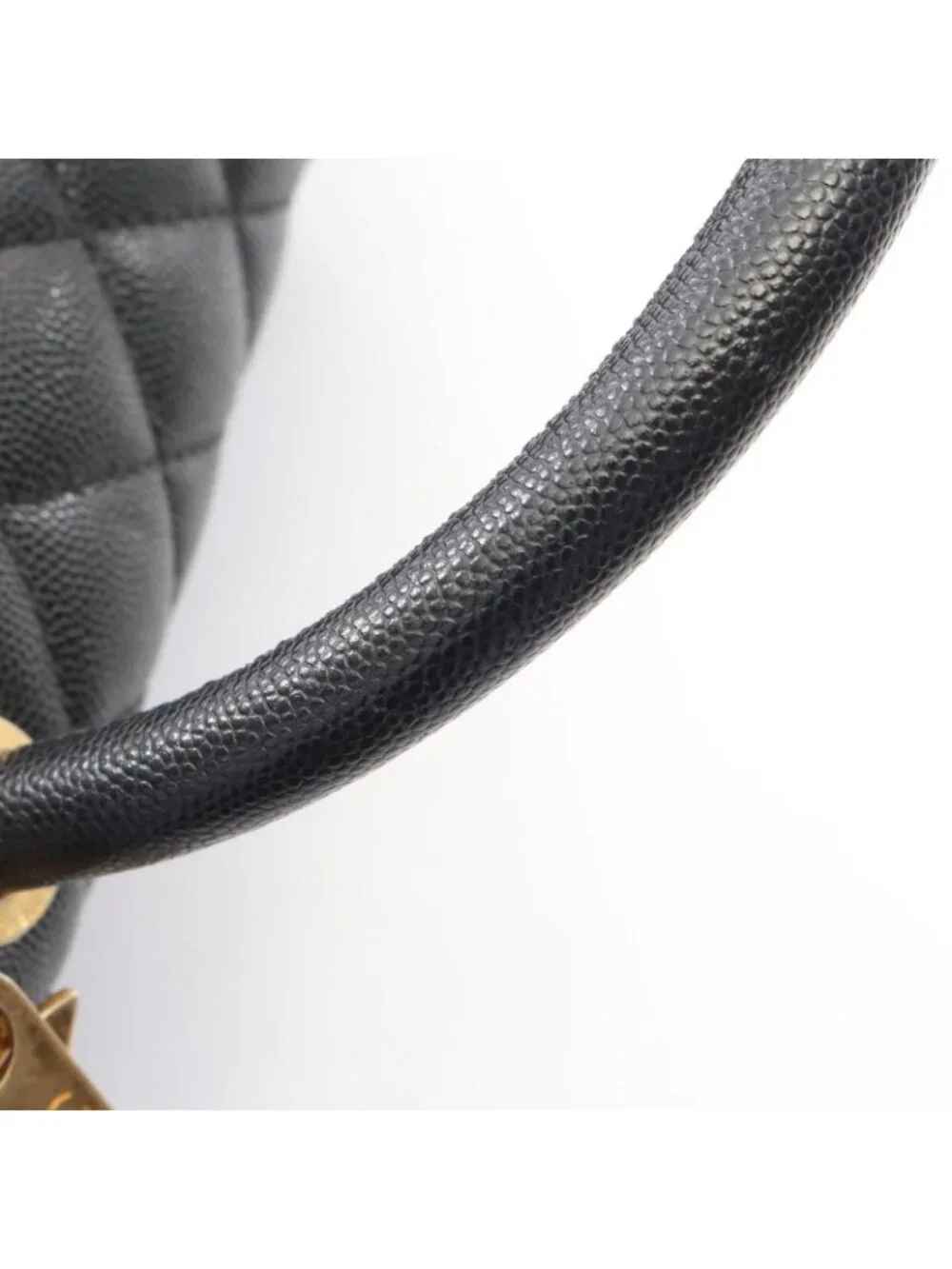 Chanel Handbag Coco Handle 29 Top Flap Bag Quilted 2-Way Black Caviar Leather